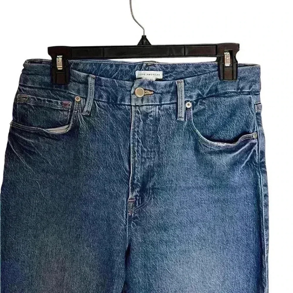 GOOD American Good Classic Slim Fit Raw Hem in Blue940 Size 10/30 - Picture 3 of 8